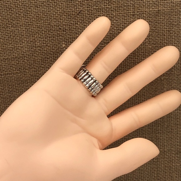 College Spirit Square Rhinestone Stretch Ring - Picture 4 of 4